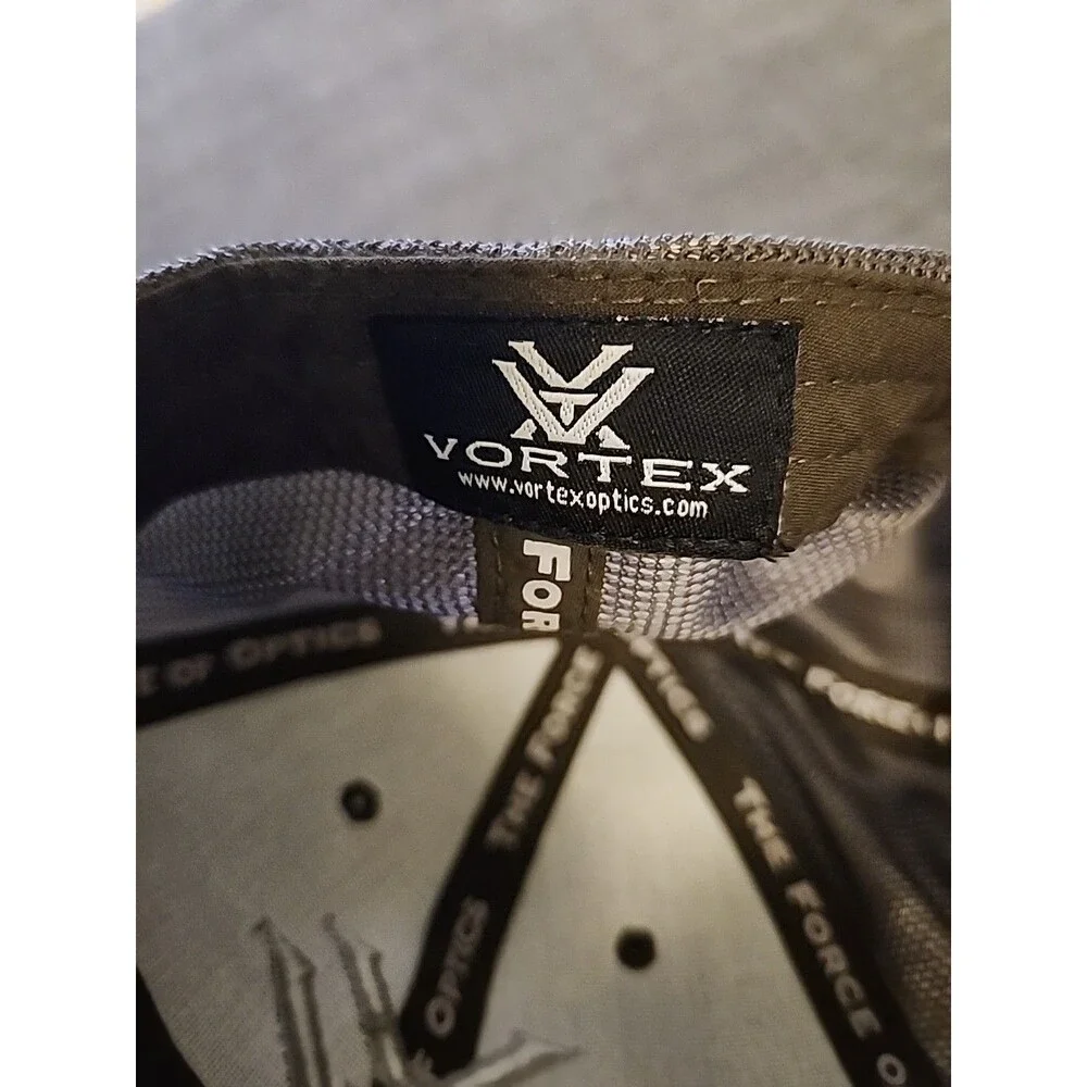 Vortex Optics Black Gray Embroidered Logo Snapback Trucker Hat / Cap